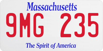 MA license plate 9MG235