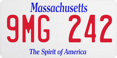 MA license plate 9MG242