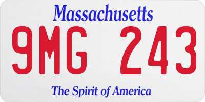 MA license plate 9MG243