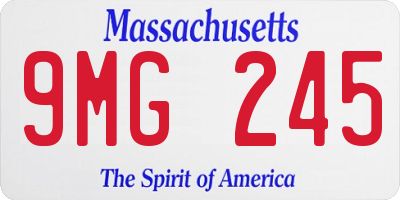 MA license plate 9MG245