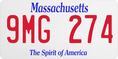 MA license plate 9MG274