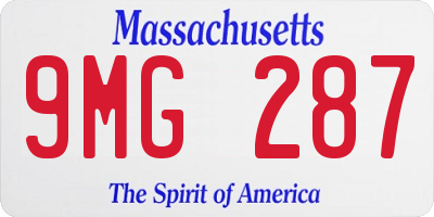 MA license plate 9MG287