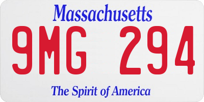 MA license plate 9MG294