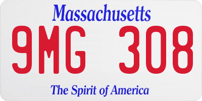 MA license plate 9MG308
