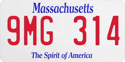 MA license plate 9MG314