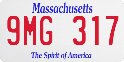 MA license plate 9MG317