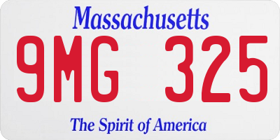 MA license plate 9MG325