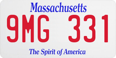 MA license plate 9MG331