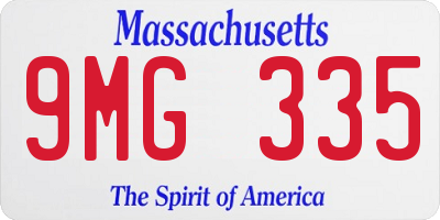 MA license plate 9MG335