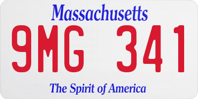 MA license plate 9MG341