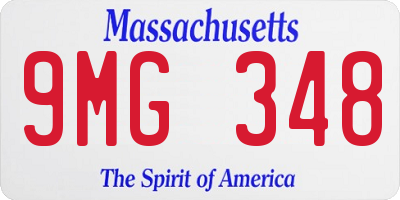 MA license plate 9MG348