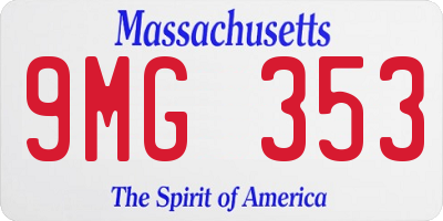 MA license plate 9MG353