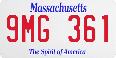 MA license plate 9MG361