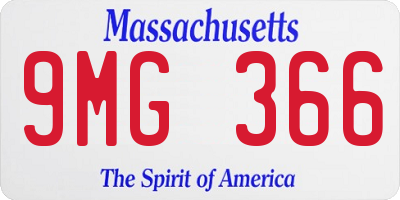 MA license plate 9MG366
