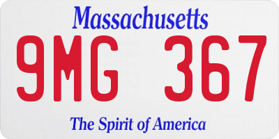 MA license plate 9MG367