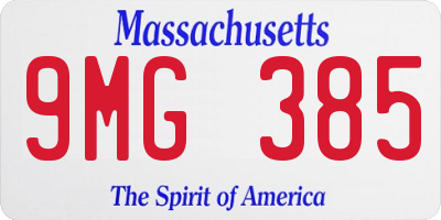 MA license plate 9MG385