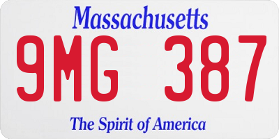 MA license plate 9MG387