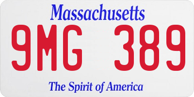 MA license plate 9MG389