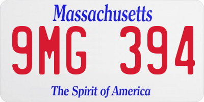 MA license plate 9MG394