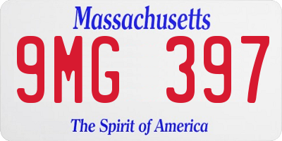 MA license plate 9MG397