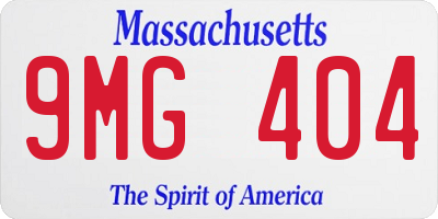 MA license plate 9MG404