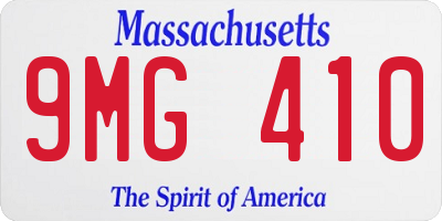 MA license plate 9MG410