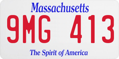 MA license plate 9MG413