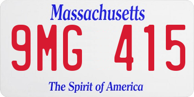 MA license plate 9MG415