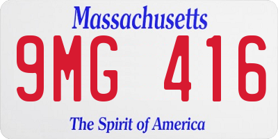 MA license plate 9MG416