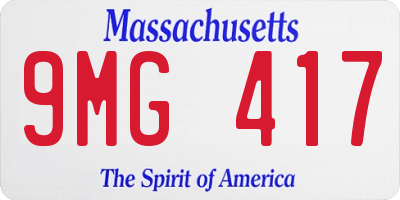 MA license plate 9MG417