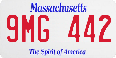 MA license plate 9MG442