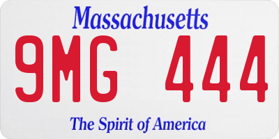 MA license plate 9MG444