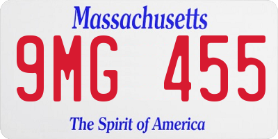 MA license plate 9MG455