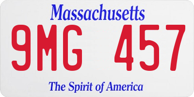 MA license plate 9MG457
