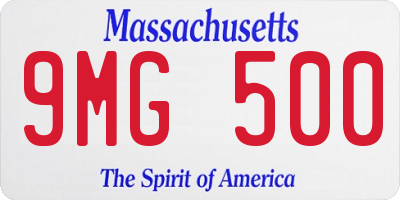 MA license plate 9MG500