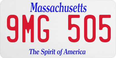MA license plate 9MG505
