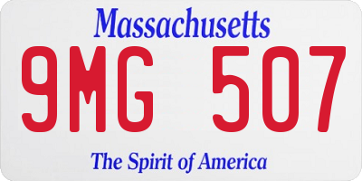 MA license plate 9MG507