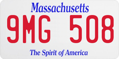 MA license plate 9MG508