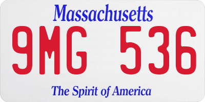 MA license plate 9MG536
