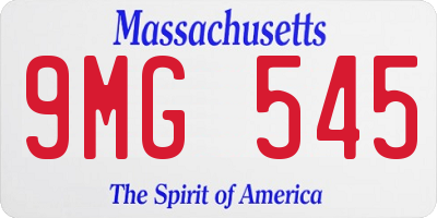MA license plate 9MG545