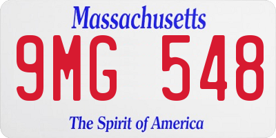 MA license plate 9MG548