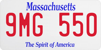 MA license plate 9MG550