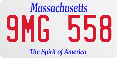 MA license plate 9MG558