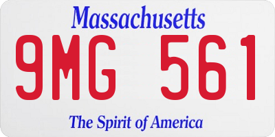 MA license plate 9MG561