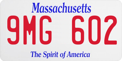 MA license plate 9MG602