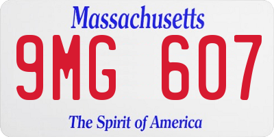 MA license plate 9MG607