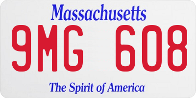 MA license plate 9MG608