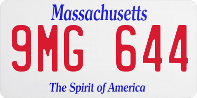 MA license plate 9MG644