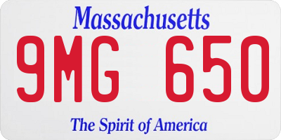 MA license plate 9MG650