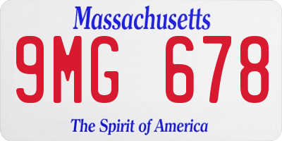 MA license plate 9MG678